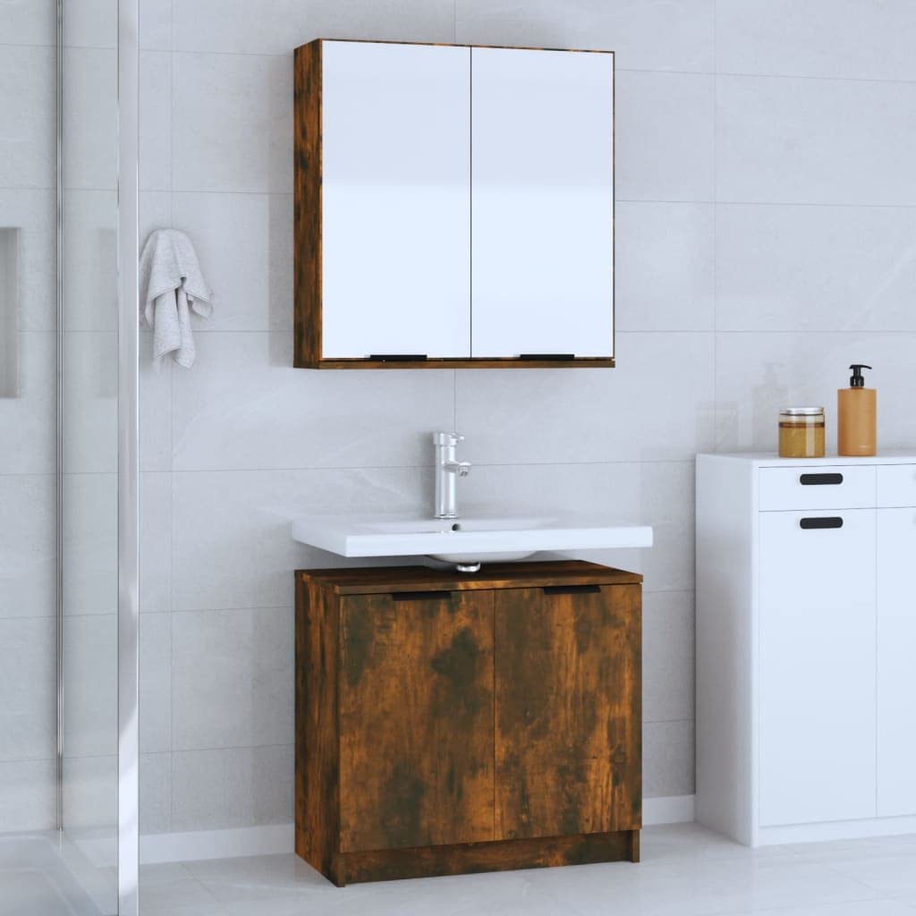 Juego de muebles de baño para crear un spa moderno en casa con madera de ingeniería