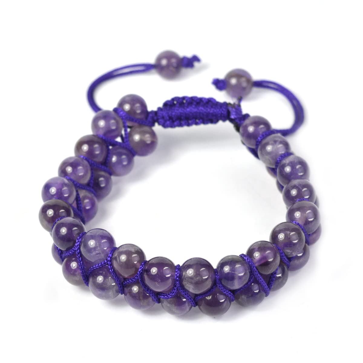 Reiki Crystal Products Amethyst Bracelet Macrame Bracelet Nylon Cord Adjustable Wristband Double line Stone Bracelet for Women & Men (B09RQNGVNB) Amazon Price History, Amazon Price Tracker