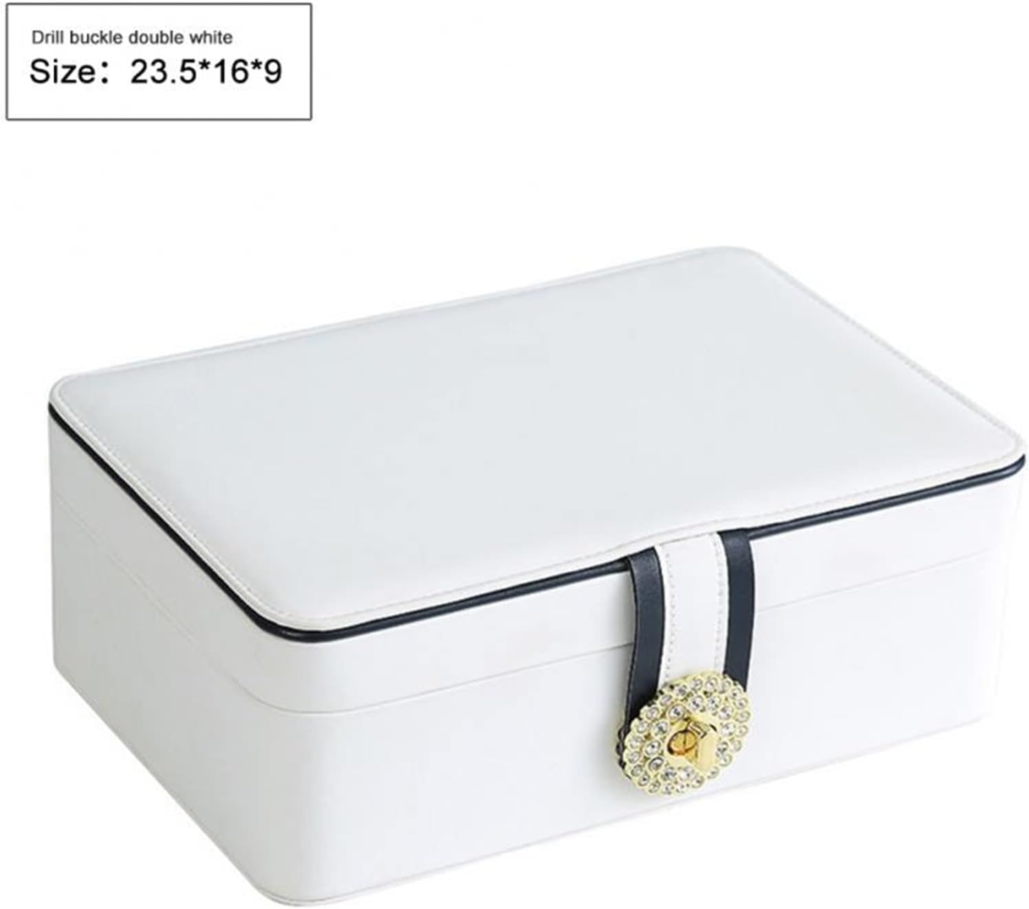 Stylish Jewery Organizer Simple Double-Layer Travel Leather Portable Bracelet Case Earring Ring Necklace Jewellery Storage 1Pcs (Color : H01 10X10X5cm)