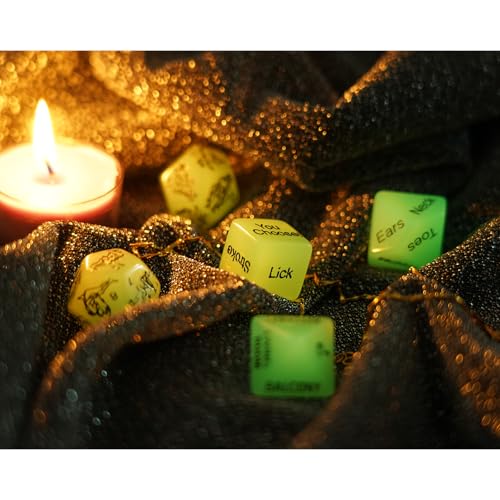 Spicy Sex Game Dice for Date Night Naughty Play, Erotic Love Dices Sexual Position Adult Dirty, Funny Unique Anniversary Valentines Gifts for Couples, 5 BDSM Kinky Sets (Glow in The Dark) - Thumbnail 7