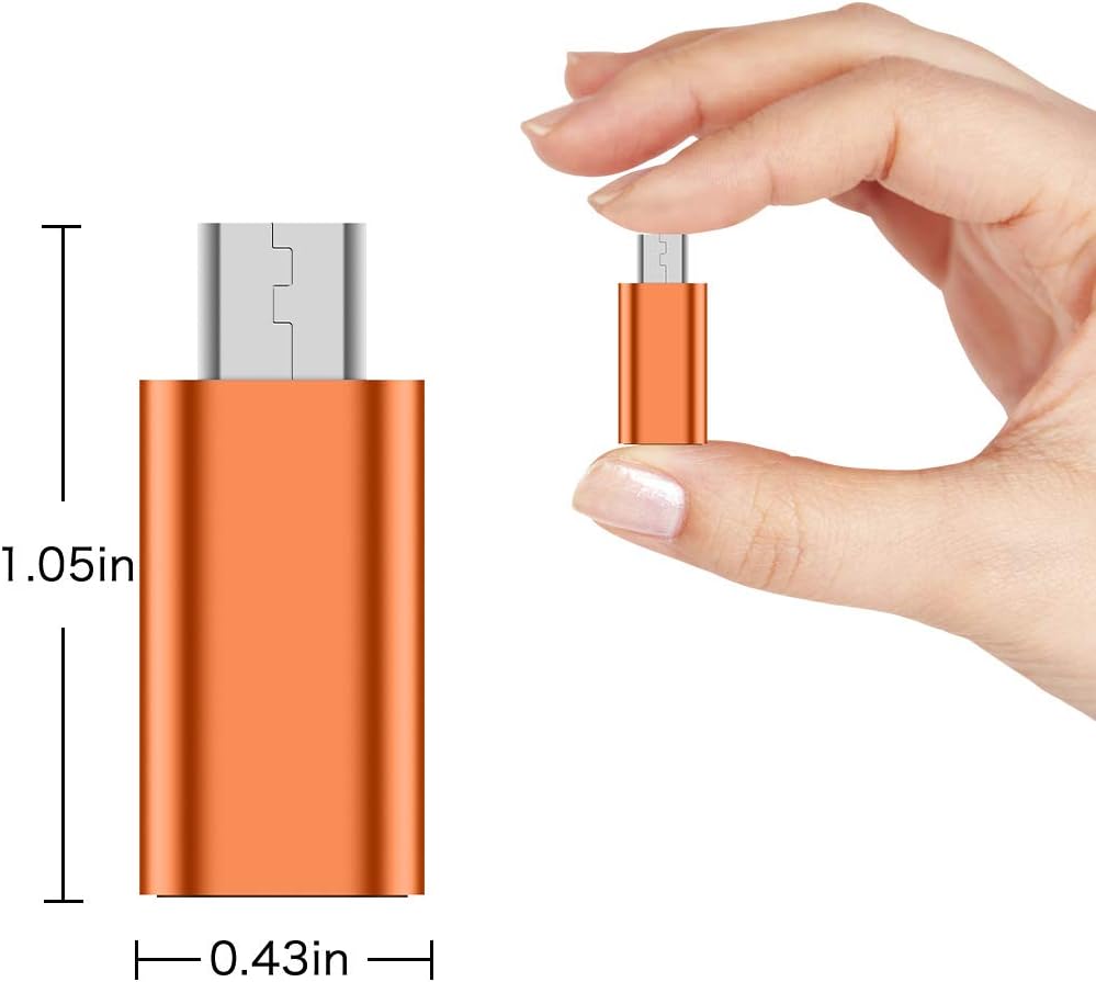JXMOX USB C to Micro USB Adapter, (4-Pack) Type C Female to Micro USB Male Convert Connector Support Charge Data Sync Compatible with Samsung Galaxy S7/S7 Edge, Nexus 5/6, Micro USB Devices (Orange) image 5