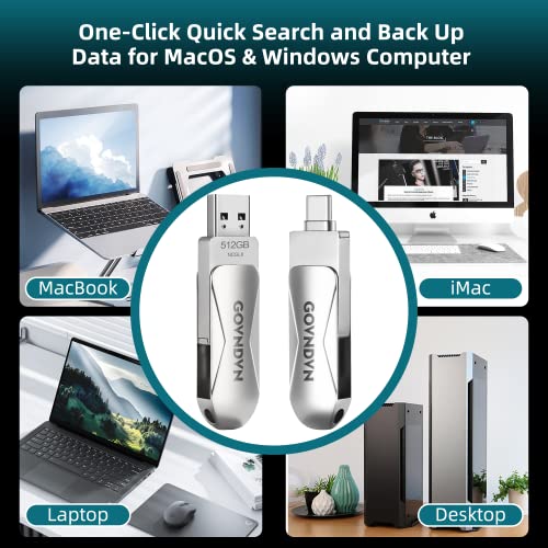 512Gb Photo-Stick-For-Iphone, 4-In-1 Easy Auto-Backup Photo And Video Iphone-Photo-Stick Apple-External-Memory-Storage-Stick Backup-Flash-Drive Data-Transfer Thumb-Drive-For-Iphone Ipad Android Mac Pc #TOP6