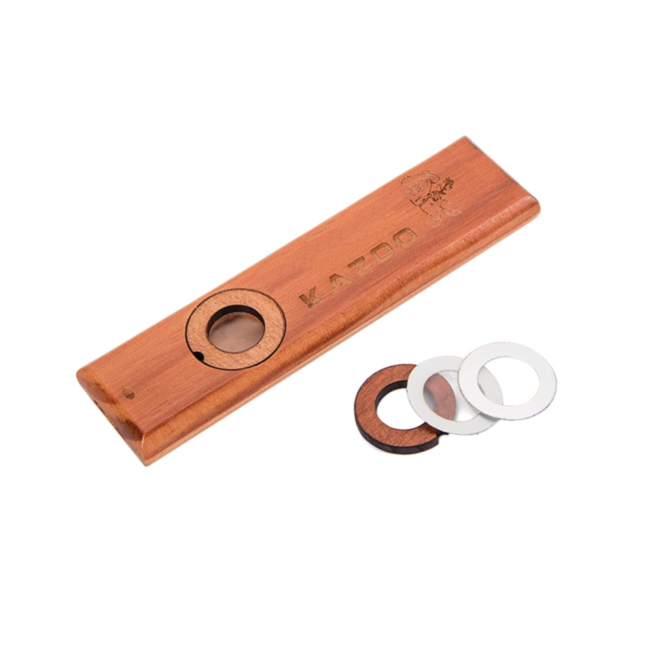 TOYANDONA 3pezzi Kazoo Legno Classico Per Adulti Strumento Musicale Educativo Facile Da Suonare Include Membrane Sostituibili Ottimo Per Chitarra e Ukulele Colore Marrone
