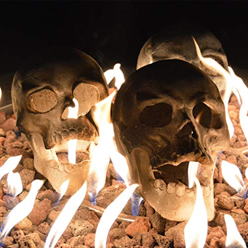 image for Stanbroil 9-Inch Imitated Human Skull Gas Log for Indoor or Outdoor Fi