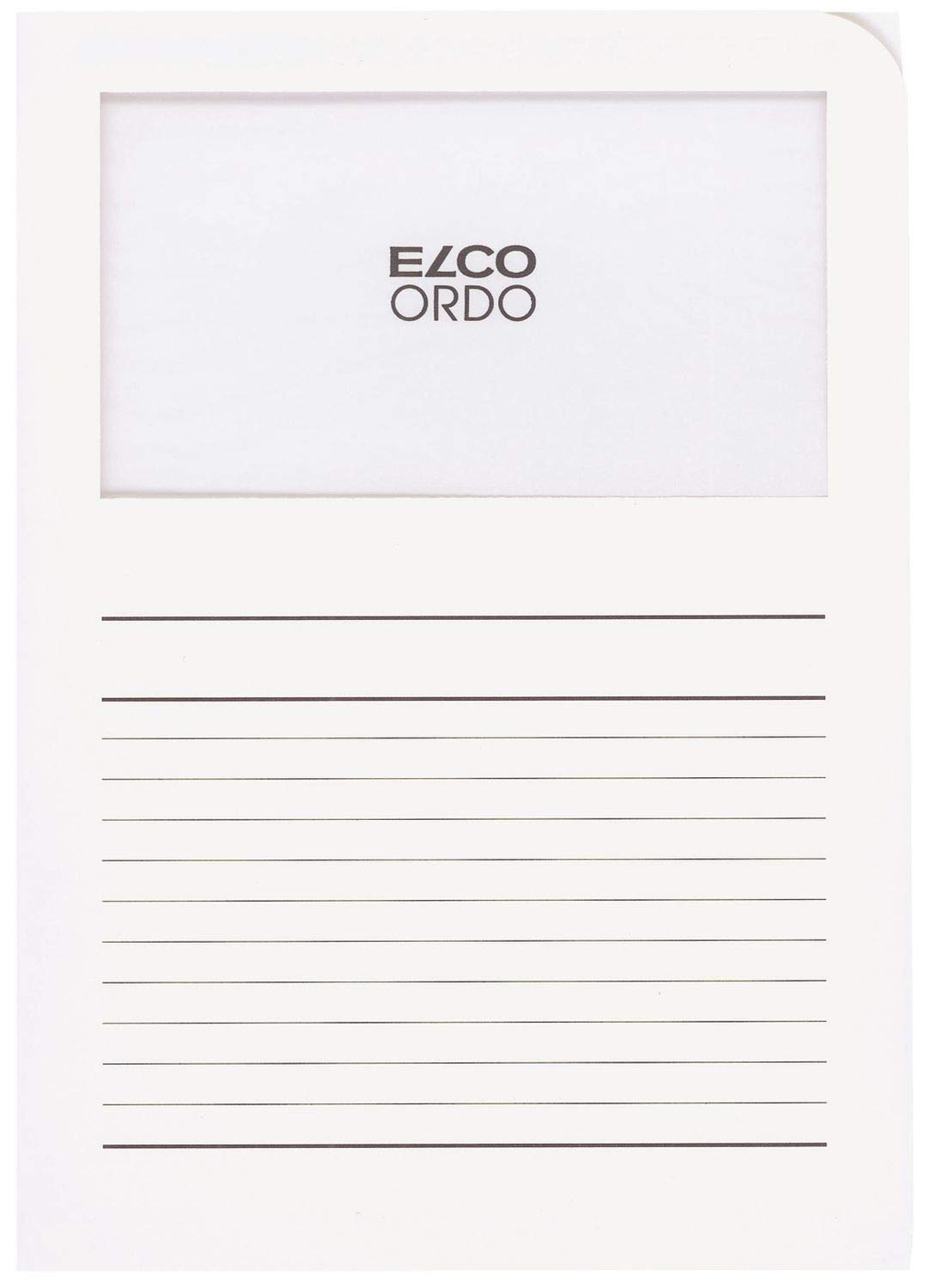 Elco Sichtmappen Ordo classico - mit Sichtfenster und Linien, weiß, 100 Stück; Packungsinhalt: 100 Stück