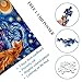 PICKFORU Stained Glass Puzzles: 1000 Pieces, Adults' Cat Lovers' Jigsaw Puzzle - Purple Iris Flowers, Starry Night, Moonlit Cat Flower
