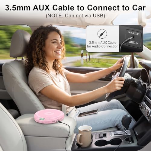 Image of Gueray CD Player Portable with Earphones, CD Discman AUX Cable for Car Home