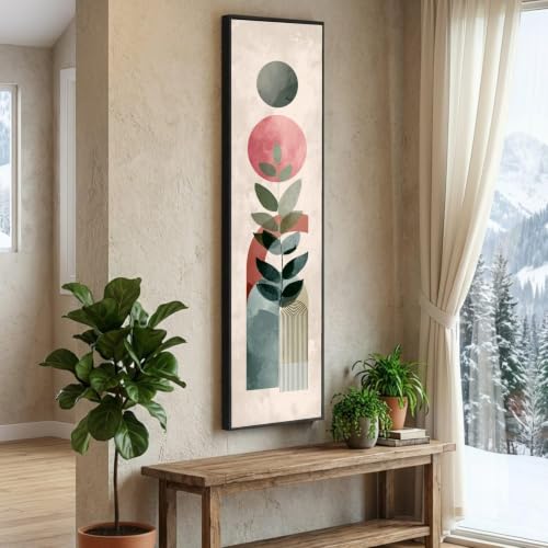 Art mural abstrait végétal pour salon et chambre déco tons terreux