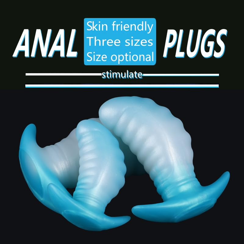 5.12" Large Butt Plug Mango Shape Anal Sex Toy, Huge Butt Plug Prostate Plug Big Silicone Butt Plug Trainer, Anal Plug Wearable Soft Long Anal Dilator for Beginner Advanced Men Women Couple Gay(Purple: L