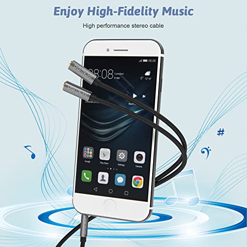 DigitConvert-Headphone-Splitter35mm-Extension-Cable-Audio-Stereo-Y-Splitter-Hi-Fi-Sound-35mm-Male-to-Female-Dual-Headset-Jack-Adapter-for-iPhone-Samsung-Tablet-Laptop-PS4-Switch-More