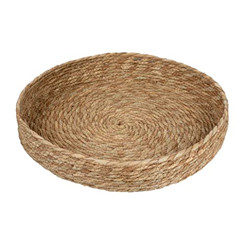 Household Essentials Round Flexible Hand-Woven Cattail Tray, Natural #TOP11