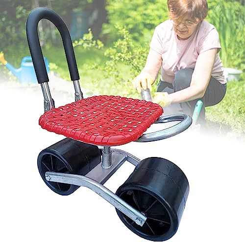 LXJBBD Rolling Weeding Stool with Wheels - Lightweight and Durable Gardening Seat to Reduce Work Fatigue, Easy to Move Workshop Work Chair