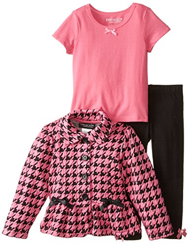 Freestyle Revolution Little Girls' 3 Piece Pink Houndstooth Set