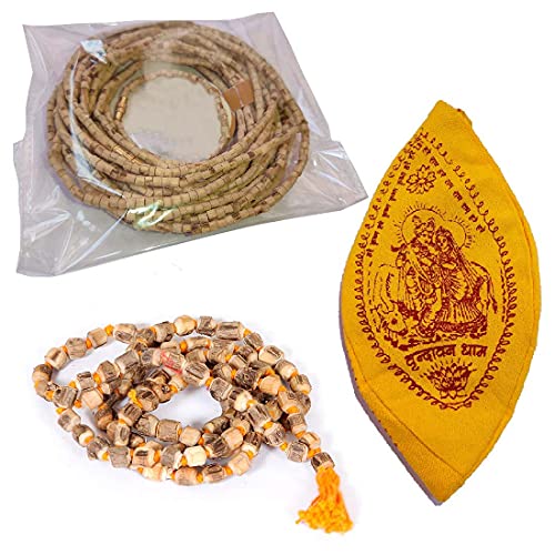 Mala Tulsi pour Japa et son sac Gaumukhi avec deux colliers Kanthi