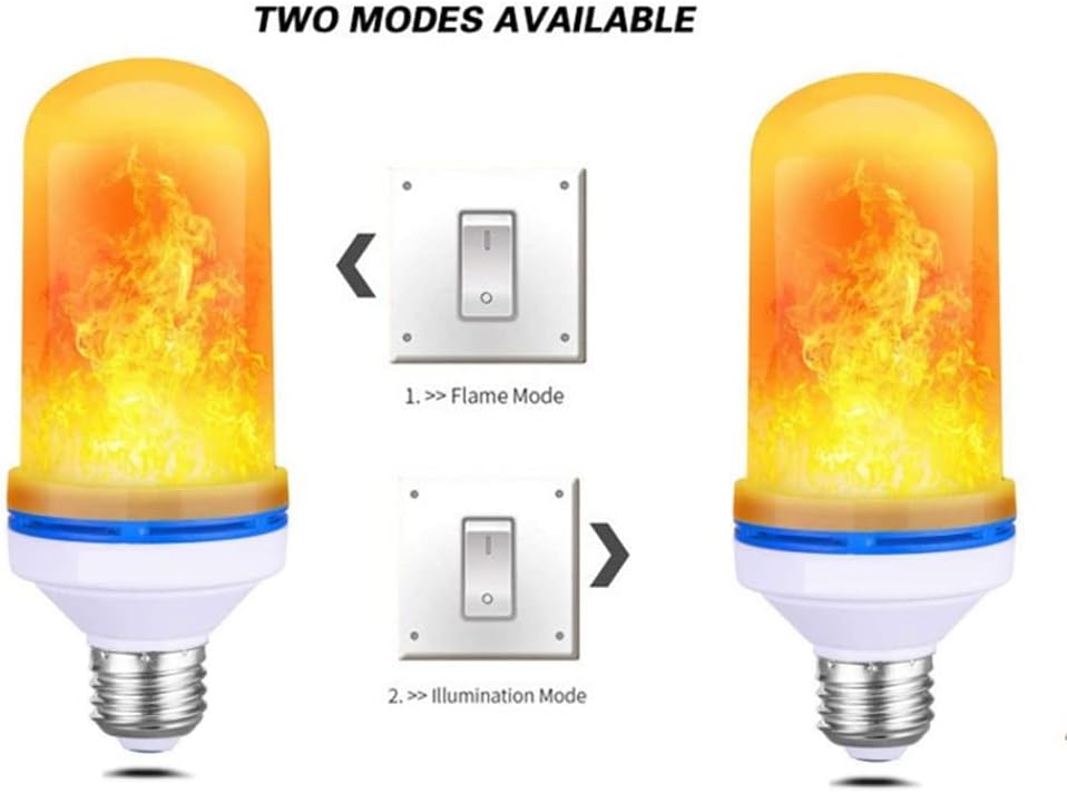 4-Pack [Upgraded] LED Flame Light Bulb, Flickering Light Bulbs with Upside Down Effect, E26/E27 Base Flame Bulb for Holiday ,Party, Indoor and Outdoor Home Decoration (Pink)