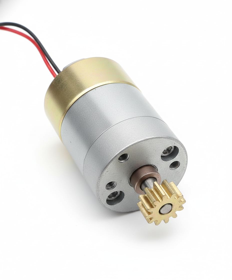 12V DC High Torque Geared Motor with Brass Gear | Metal Body Low RPM Motor for Robotics, DIY Projects & Automation-picture-17