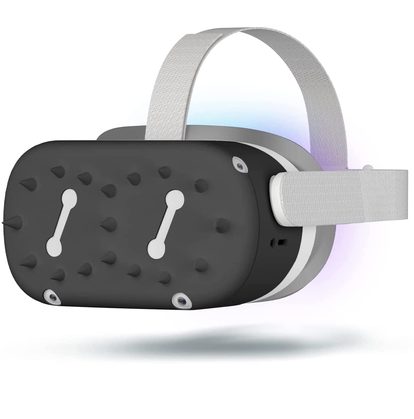 VR silicone shell front cover compatible for Oculus Quest 2,Quest 2 Accessories,Anti-slip,Anti-scratch,Anti-drop(Black)