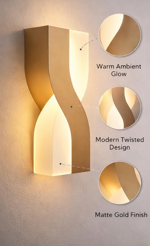 Image of blissbells Crystal Wall Light, LED Decorative Sconce (S-Shape Twisted Sconce)