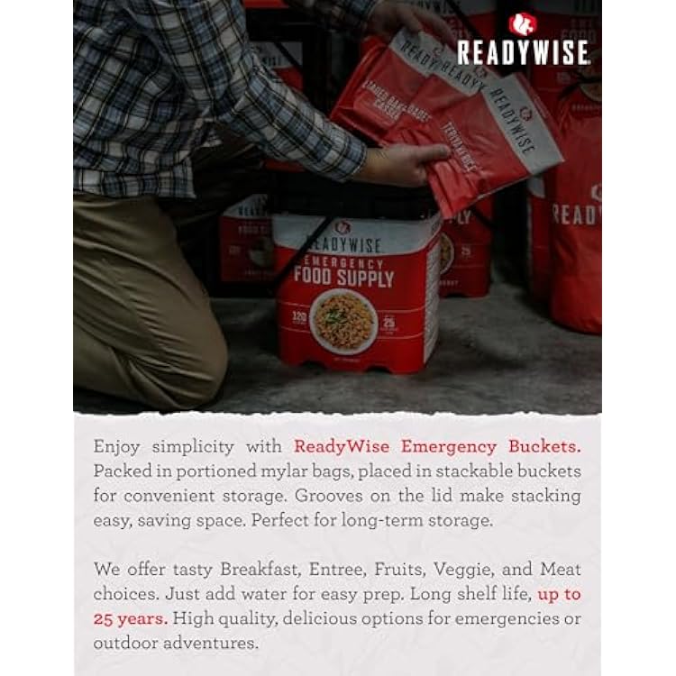 ReadyWise Emergency Food Supply - 18 Servings Favorites Box, Survival Food Kit with Freeze Dried Prepper Food & Dehydrated Meals, Camping Essentials for Backpacking & Hiking, up to 25 Year Shelf Life
