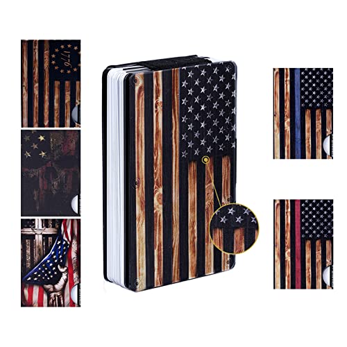 Dicilly Tactical Wallet For Men - Vintage Wood Grain American Flag Slim Money Clip - Usa Flag Rfid Blocking Metal Wallet - Aluminum Credit Card Holder Minimalist Wallets For Men #TOP2