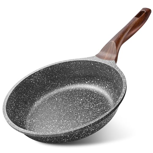 Caannasweis Nonstick Frying Pan Dishwasher Safe Stone Skillet Pans for eggs Induction Omelette Pan Non Toxic 100% PFOA Free 20CM