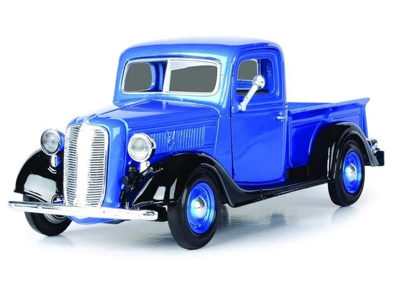 1937 Pickup Truck Blue Metallic and Black American Classics 1/24 Diecast Model Car by Motormax 73233AC-BLBK