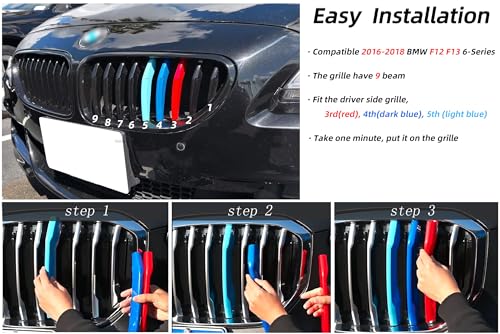 Image of Grille color stripes Compatible with bmw accessories 2016-2018 F12 F13 6 Series 640i 650i accessories 9-Beam