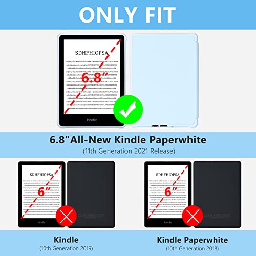 Kindle Paperwhite Case for 11th Generation 6.8 Inch and Signature Edition 2021 Released, with Auto Sleep/Wake for Kindle Paperwhite 6.8 Inch (Light Blue)