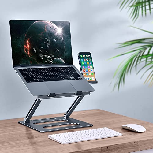 Laptop-Stand-for-Desk-Adjustable-xuenair-Foldable-Laptop-Phone-HolderPortable-Laptop-Riser-for-MacBook-Pro-Air-Dell-Hp-More-10-17-inch-Laptops-Dark-Gray