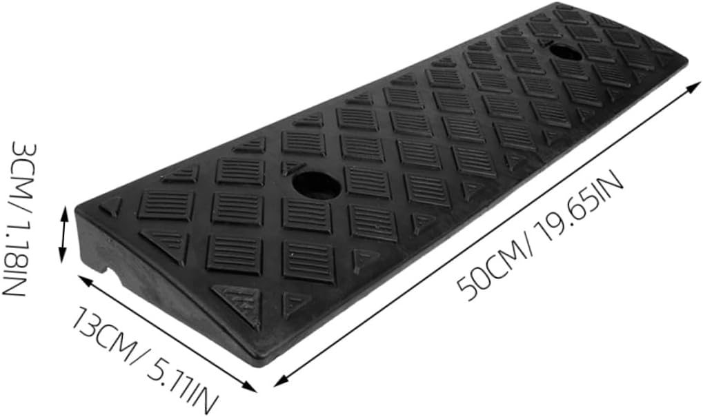 CHILDWEET 3pcs Durable Curb Ramp Driveway Mat for Truck Loading Wheelchair Access Cable Protection Textured Drive Over Protector for Stairs and Curbs