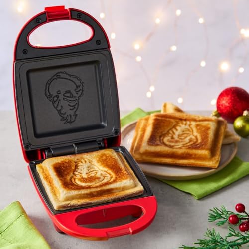 The Grinch from Daewoo Electricals UK Sandwich Toastie Maker, Non-Stick Plates, Red, Locking Handle, 22.3 x 15.5 x 9.3 cm, 1kg