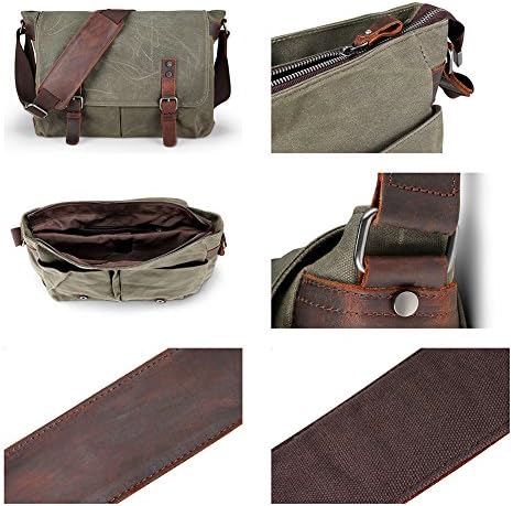 Waterproof Messenger Bag Mens, AIZBO Man Bags Cross Body Canvas Shoulder Bag Satchel Bag Laptop Bag for 15 Inches, Large Size