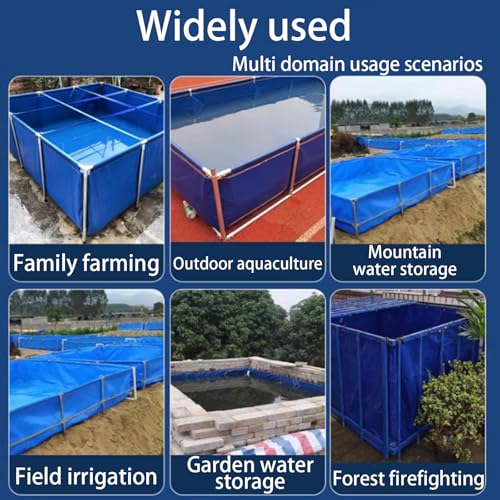 Estanque rectangular elevado de PVC para acuario exterior y piscina temporal con desagüe 7
