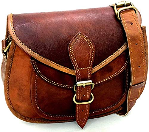 Vaqar's leathermessenger bag womens courier for women bags india unique goat vintage brown mens genuine purse side man leabags