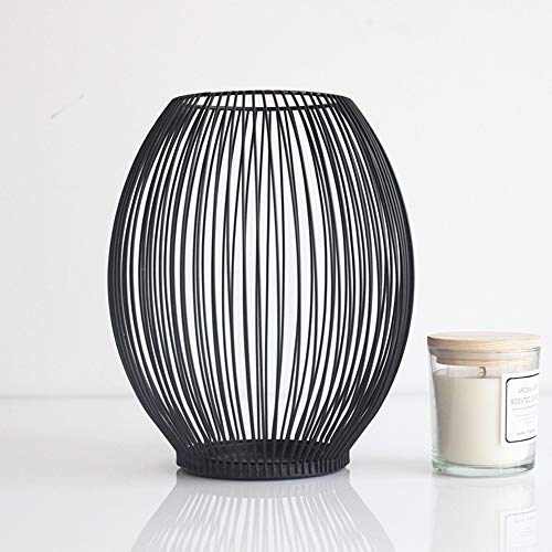 KnikGlass - Portavelas ovalado de metal decorativo candelabro Cover