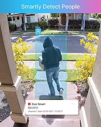 Bild 2 - ZOSI PoE Überwachungskamera Set, 8CH 5MP NVR mit 2TB HDD, 4X 4MP PoE Kamera Überwachung Aussen Set mit Audio, Personenerkennung, 100ft Nachtsicht, C180