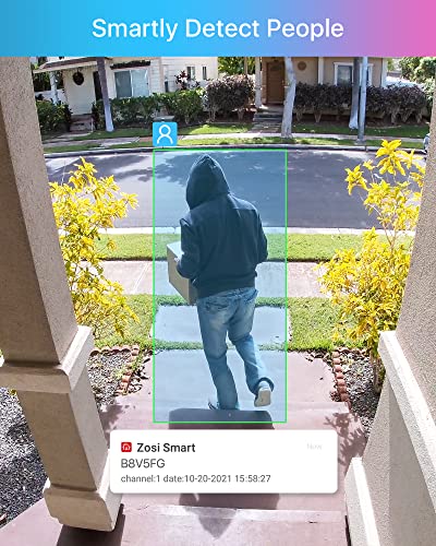Image of ZOSI 8CH 5MP PoE Security Camera System, 4pcs Weatherproof Outdoor Indoor 4MP Cameras, Smart Human Detection, Audio Recording, Night Vision, 8Channel 3K Home NVR with 2TB HDD for 24 /7 Recording