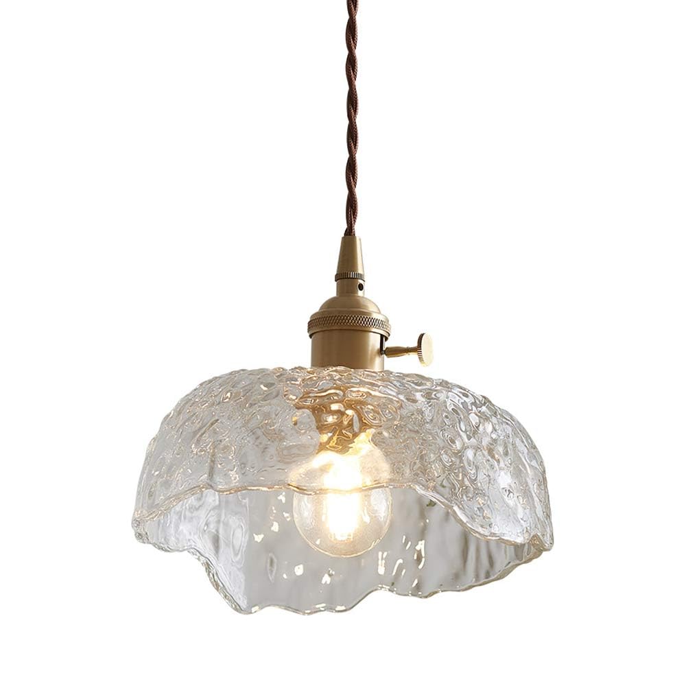 Suspension lumineuse pour îlot de cuisine réglable avec abat-jour en verre