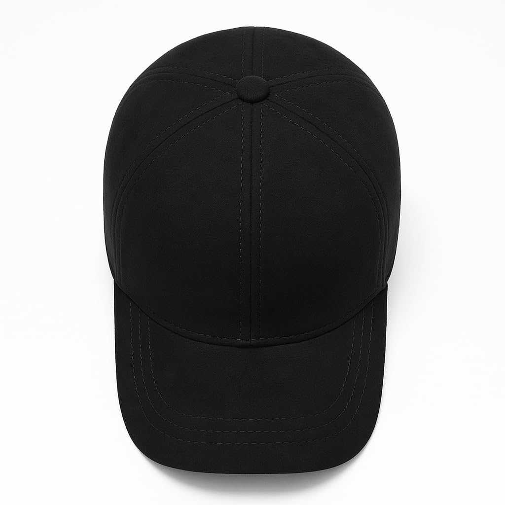 Baseball Cap Suede Leather Hat Snapback Unisex All Season Headwear