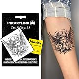 INKARTLINK Semi Permanent Tattoo, Party Tattoo, Beautiful and Realistic Design, Fun Tattoo Experience, Cruelty-free, Non-reflective, Waterproof (Angel 2)
