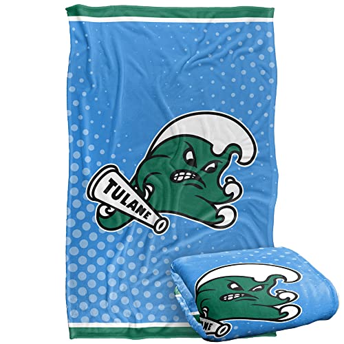 Tulane University Green Wave Blanket, 36"x58", Logo Dots, Silky Touch Super Soft Throw
