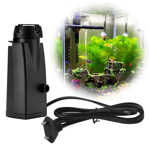 300 L/H Skimmer Aquarium 4W für 500 L Aquarien Mini Skimmer Aquarium Oberflächenskimmer Mini Aquarium Skimmer Filter Wasseroberfläche Ölfilm-Entferner Aquarium Pumpe mit Bio-Schwamm Und Saugnäpfen