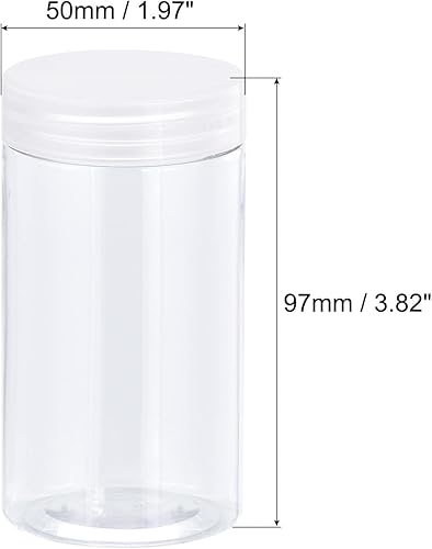 Miniatura 2 de uxcell Tarros redondos de plástico con tapa superior de rosca transparente, recipientes vacíos transparentes de boca ancha de 1 onza1.0 fl oz para