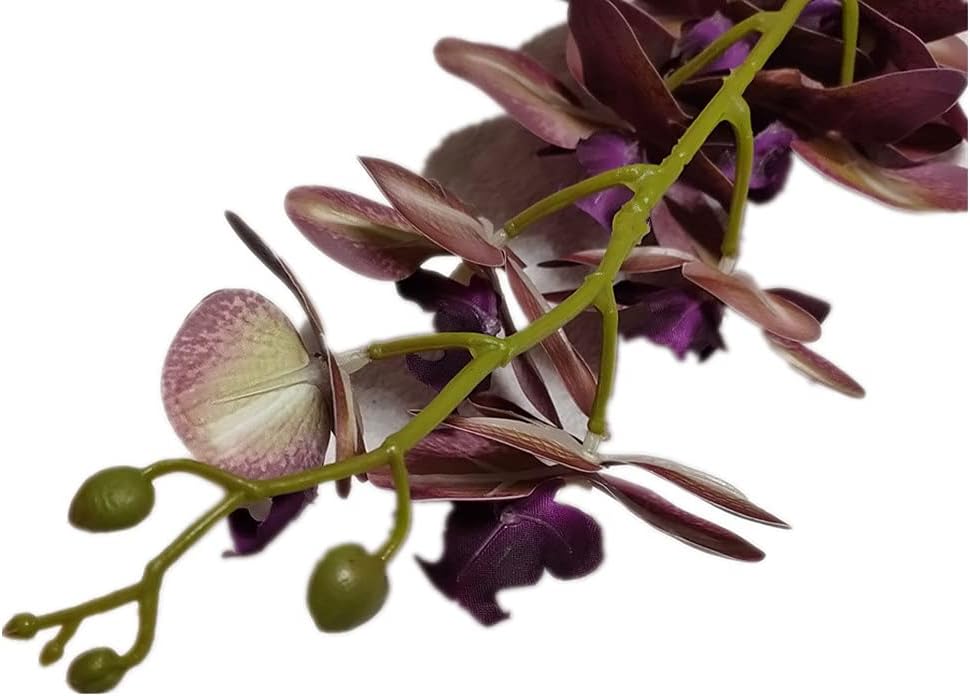 6pcs Artificial Large Butterfly Orchids Plus 3 Leaf Bunches 9 Heads Latex Phalaenopsis Orchid Flower Plant for Wedding Centerpieces Floral Decoration (FF25)