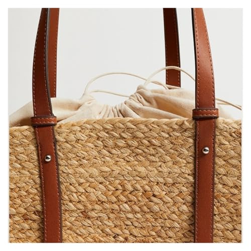 Large Capacity Beach Shopping Bags Rattan Woven Shoulder Bag Women Handmade Straw Handbags Summer Travel Bag4