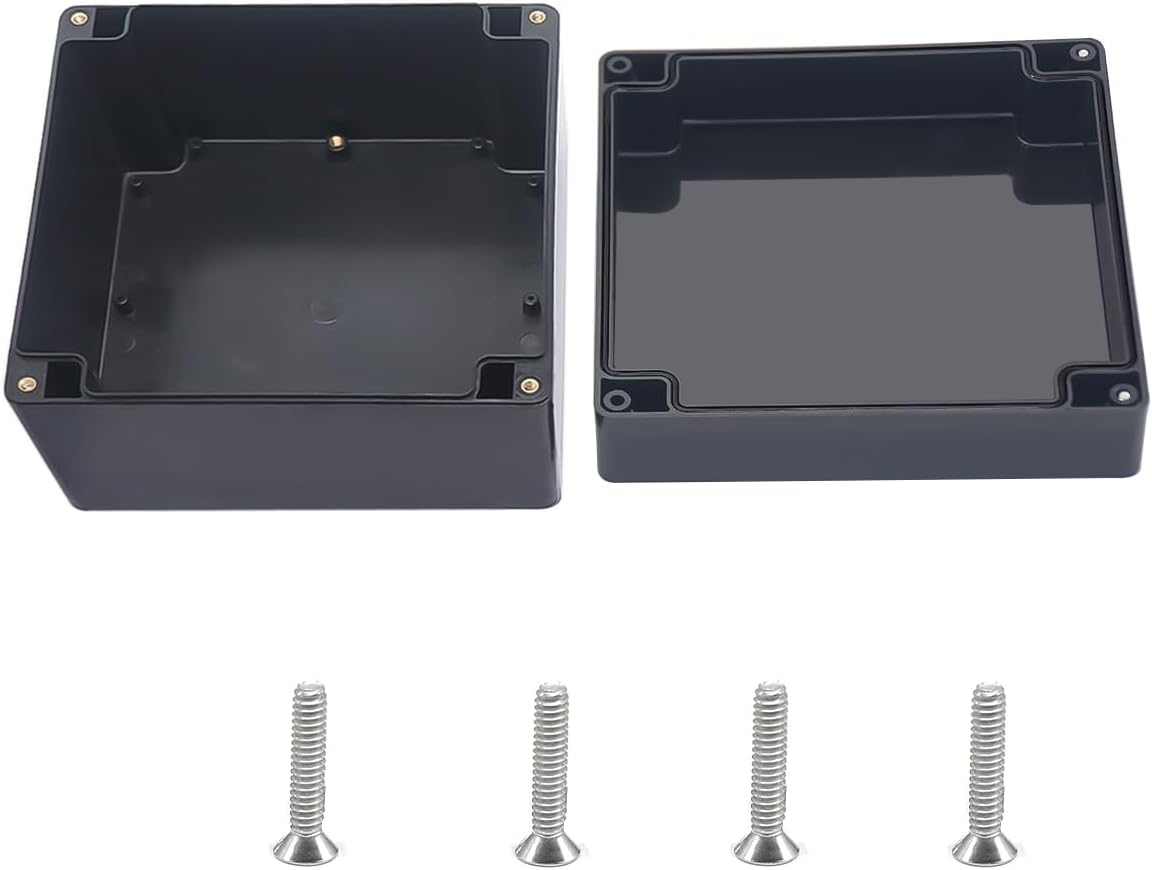 Outdoor Waterproof Junction Box IP67 Project Box ABS Black Electrical Boxes Electronic Enclsoure for DIY Project 6.3 x 6.3 x 3.5 inch (160x160x90mm)