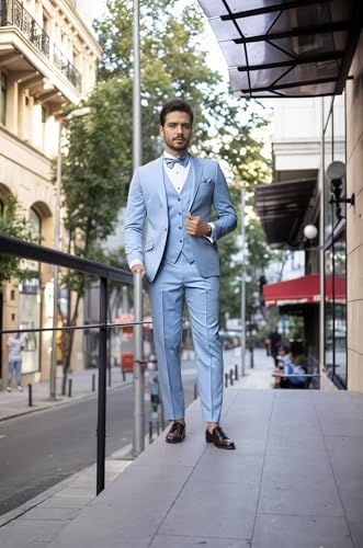 Mens 3 Piece Suit Slim Fit One Button Blazer Vest Pants Set Formal Wedding Business Prom Suit4