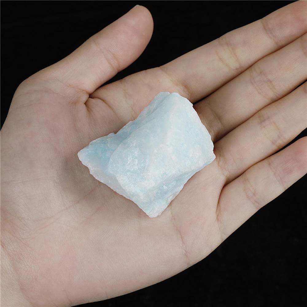 MCWJ Mineral de Lana de aragonito Azul áspero Cristal Natural Mineral partículas a Granel-Caja Grande: 18 * 12.5 * 4.5cm