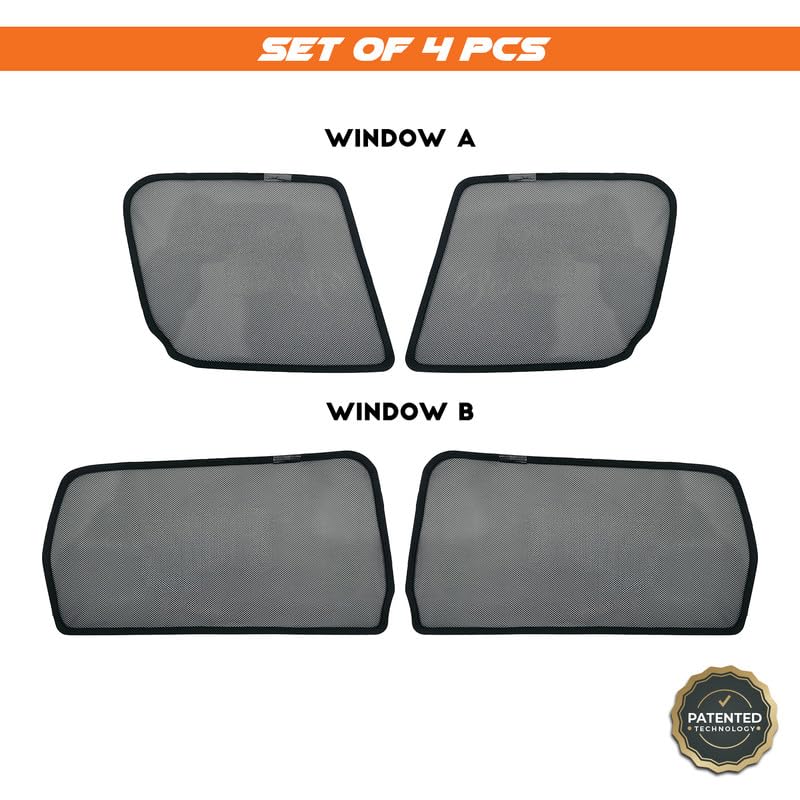Image of Maruti Suzuki Brezza Magnetic Sun Shades /Curtains - Set of 4pcs (Row A /B) Suitable for Brezza 2022 Onwards