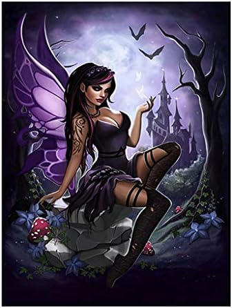 DCIDBEI DIY 5D Diamond Painting Kits Square Full Drill Butterfly Fairy Paint with Diamonds Embroidery by Numbers Cross Stitch Rhinestone Art Craft for Home Wall Decor 12X16 Inches/30X40CM